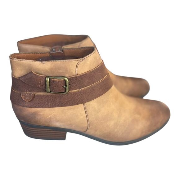 Clarks Women’s Addiy Cora Brown Leather Ankle Western Boots Size-8.5m - Picture 4 of 10